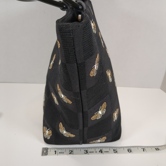 Talbots Black And Gold Butterfly Handbag - Picture 5 of 10